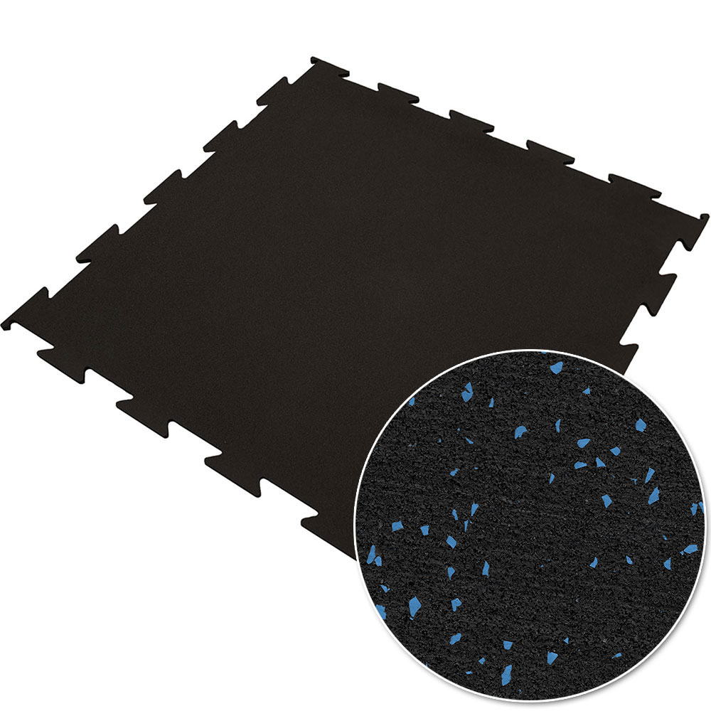Gummi-Puzzlematte 100 x 100 cm (Schwarz/Blau 15 mm)