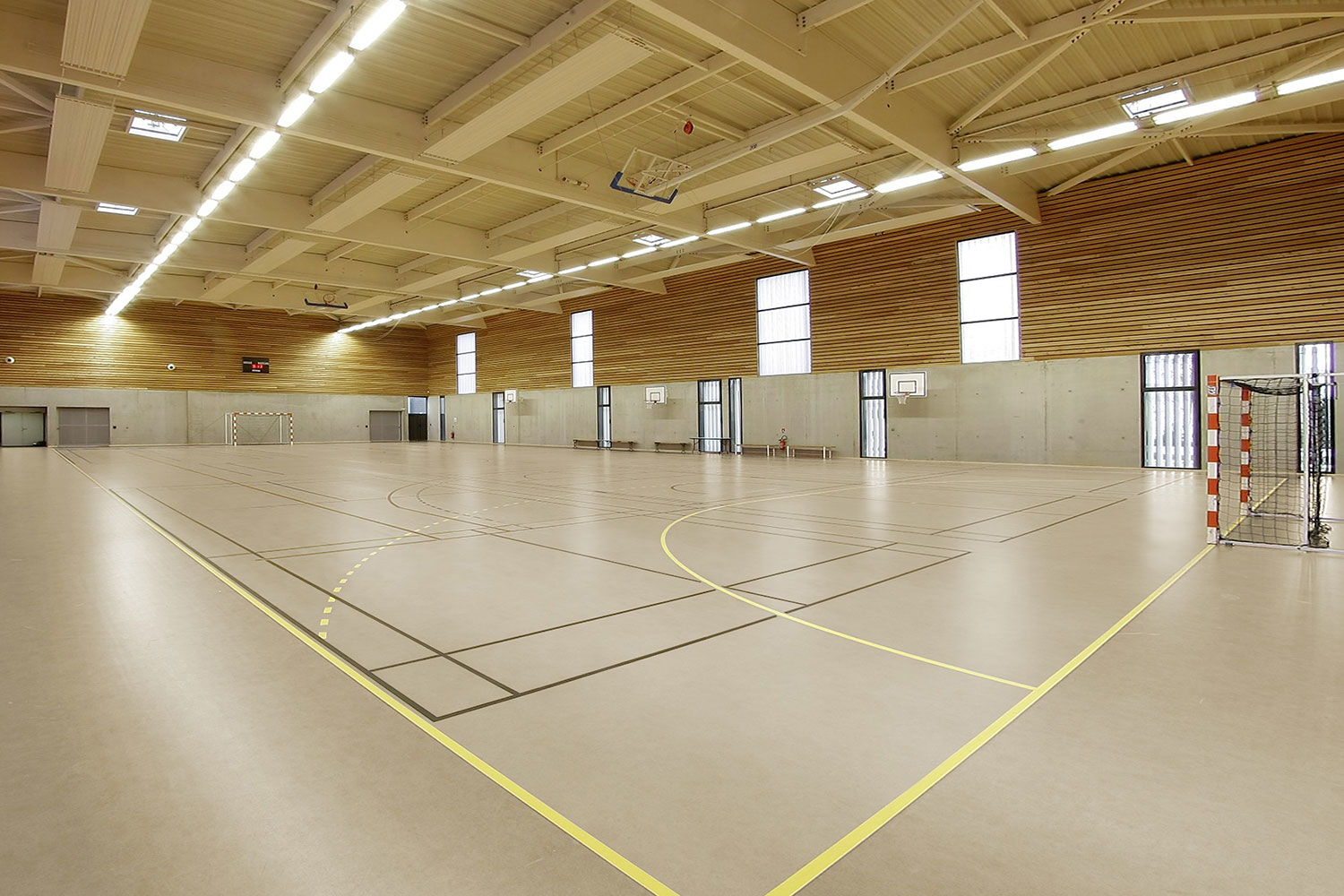 Indoor Sportböden Tarkett Omnisport Active+ Concrete Grey Beige