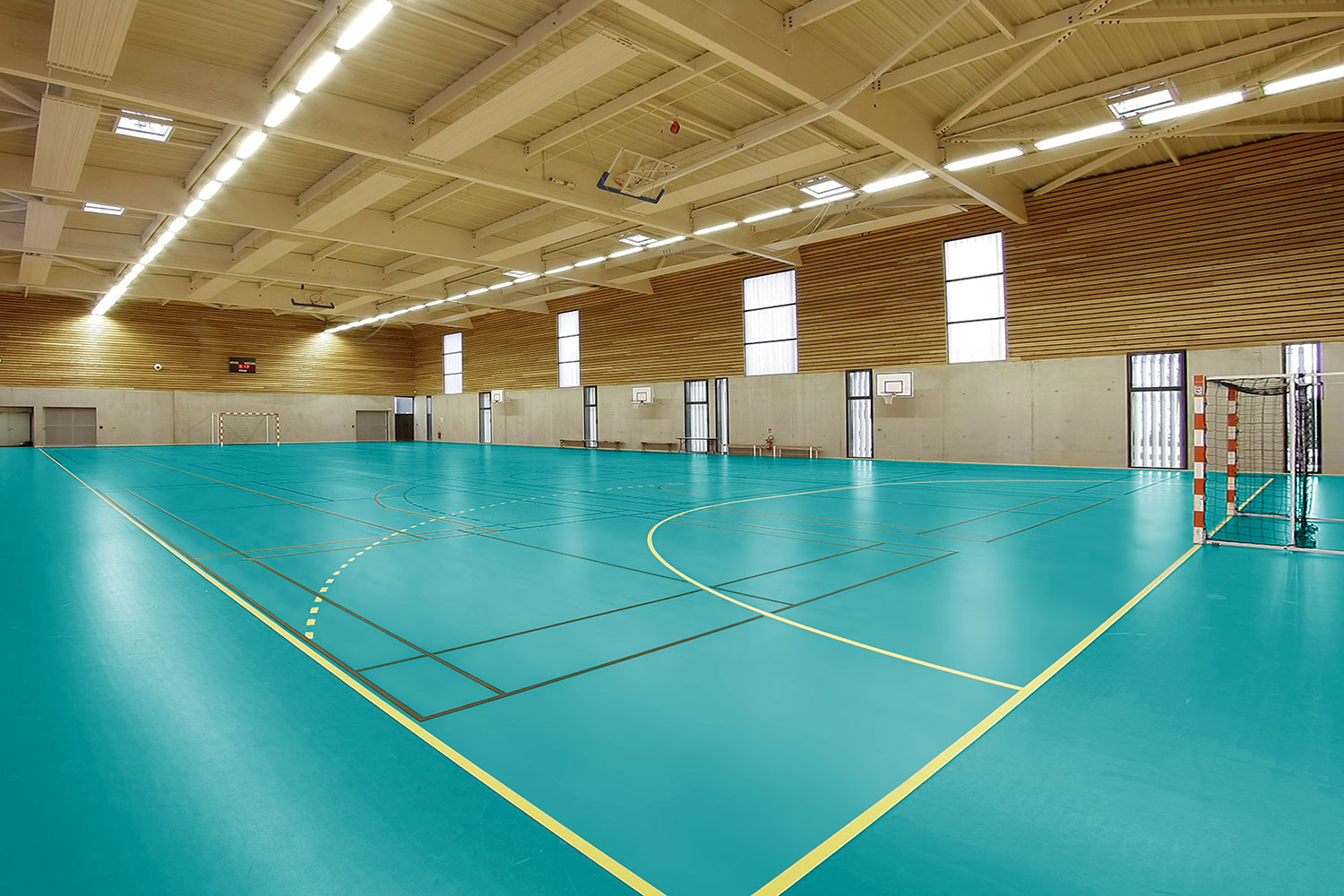 Tarkett Omnisports Reference Sportboden – Uni Teal – für Schulen & Hallen