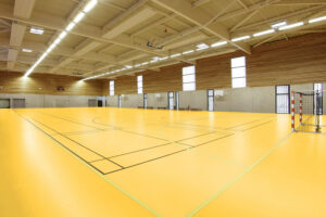 Tarkett Omnisports Reference Sportboden – Uni Tonic Yellow – für Schulen & Hallen